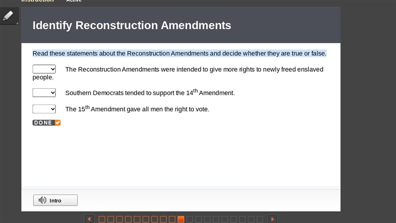 Read these statements about the Reconstruction Amendments and decide whether they-example-1