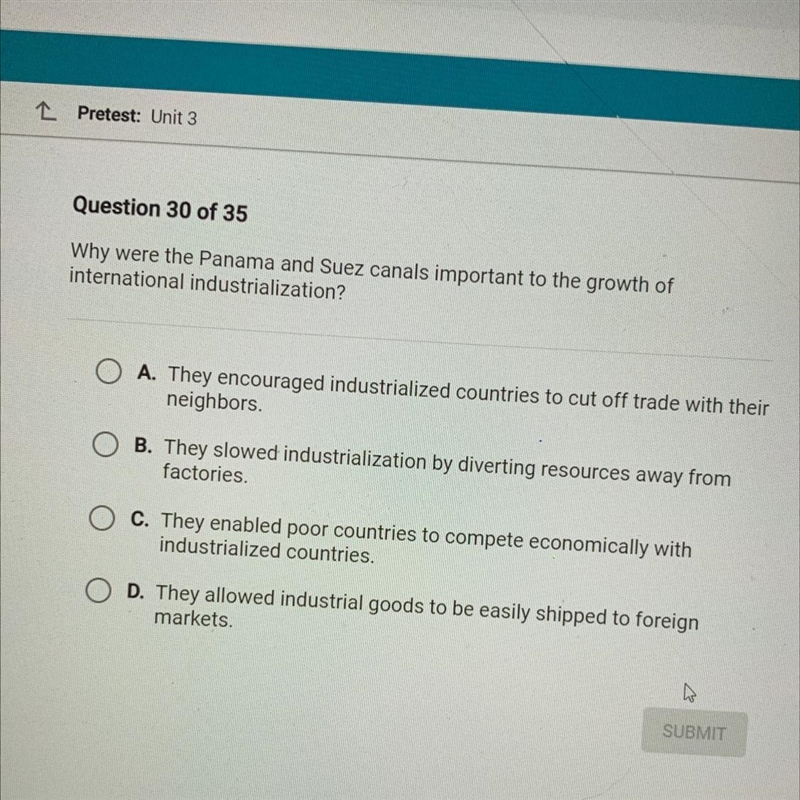 Why were the Panama and Suez canals important to the growth of international industrialization-example-1