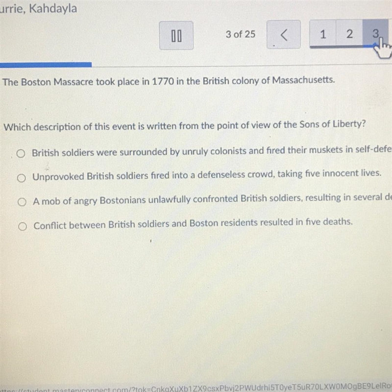 Please helpppo! The Boston Massacre took place in 1770 in the British colony of Massachusetts-example-1