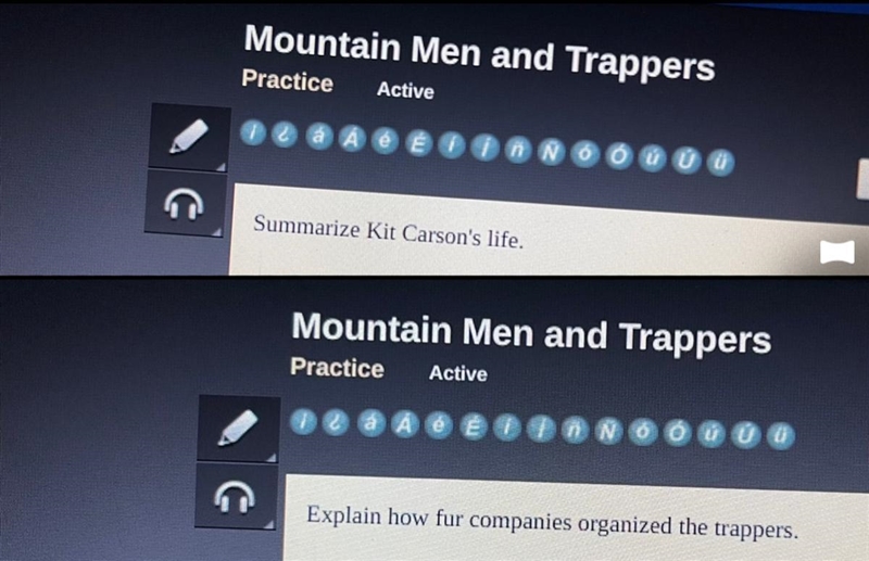 Question 1: Summarize kit Carson’s life Question 2: Explain how fur companies organized-example-1