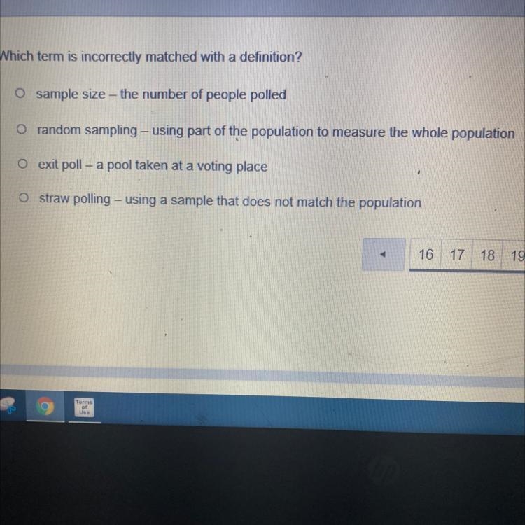 Which term is incorrectly matched with a definition?-example-1