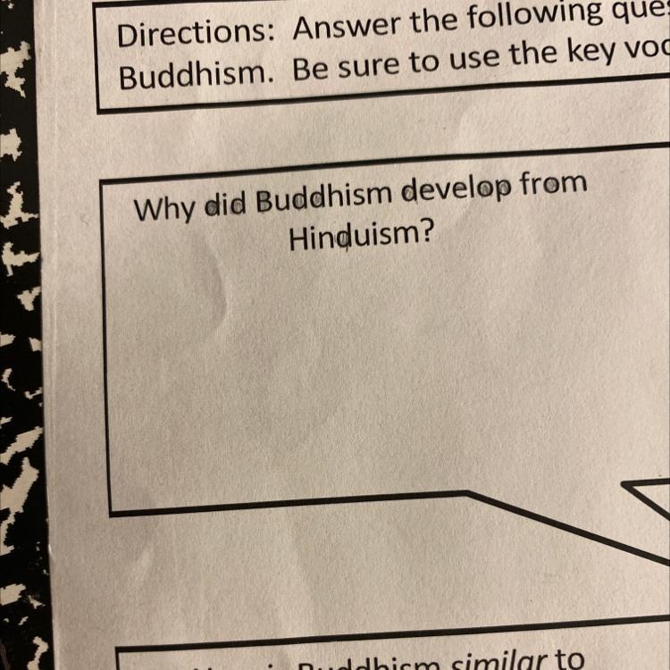 Why did Buddhism develop from Hinduism?-example-1