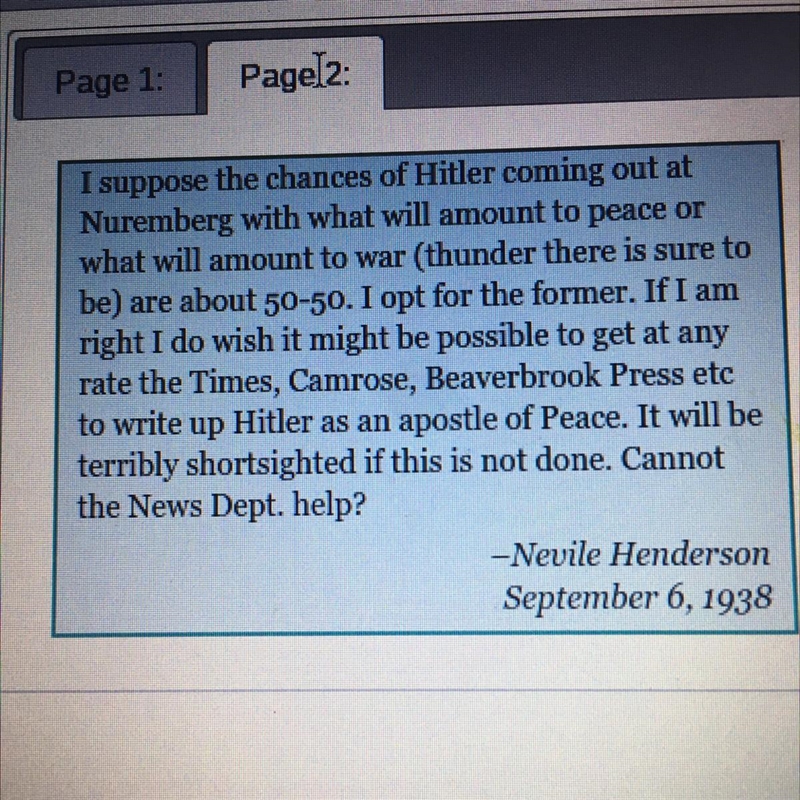 Why would Henderson want newspapers to label Hitler as “an apostle of Peace”? A-He-example-1