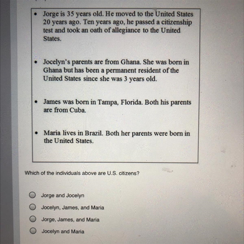 Four people are described in the chart below. • Jorge is 35 years old. He moved to-example-1