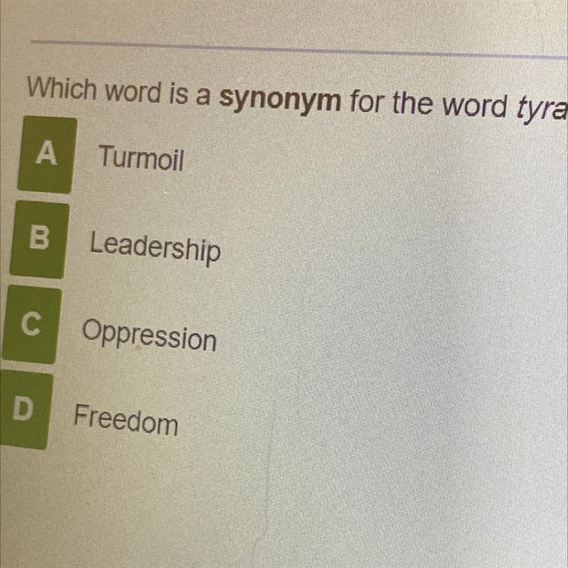 Which word is a synonym for the word tyranny? PLS HELP.-example-1