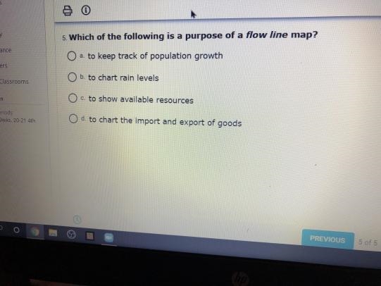 Which of the following is a purpose of a flow line map?-example-1