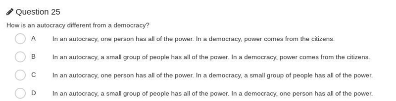 How is an autocracy different from a democracy?-example-1