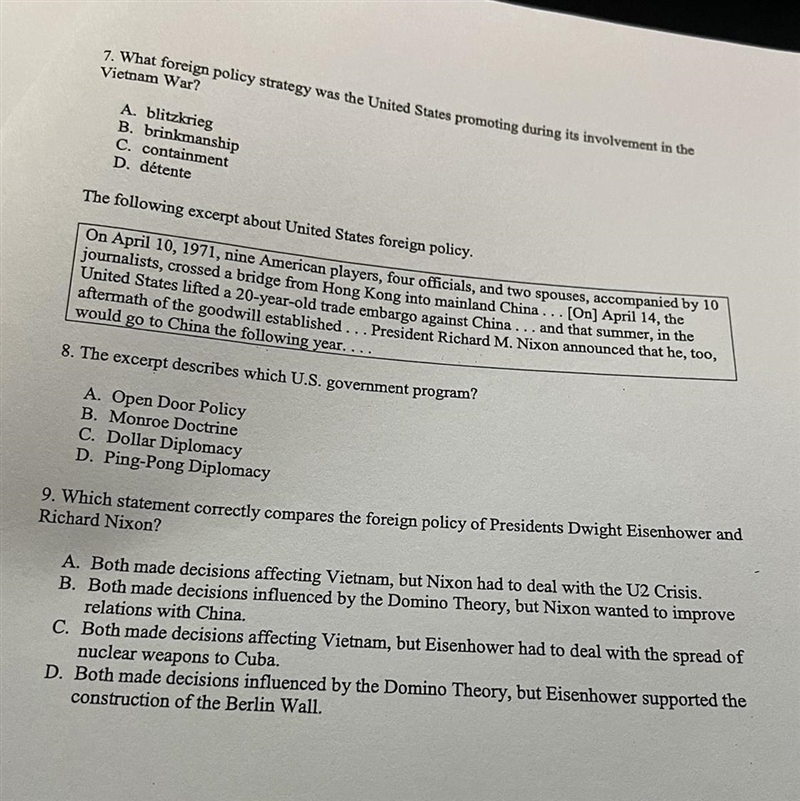 7. What foreign policy strategy was the United States promoting during its involvement-example-1