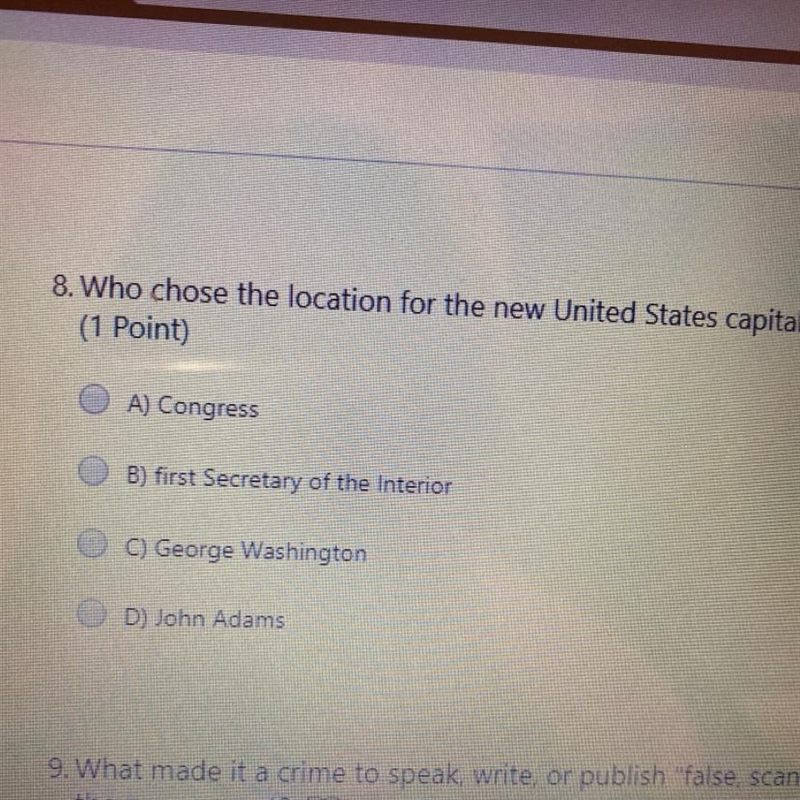 Who chose the location for the new United States capital HELP I DONT GET THIS-example-1