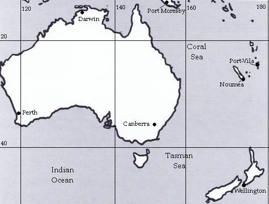 Based on the map, what are the approximate coordinates of Wellington? A) 41° S, 174° E-example-1