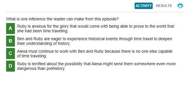 What is one inference the reader can make from this episode?-example-1