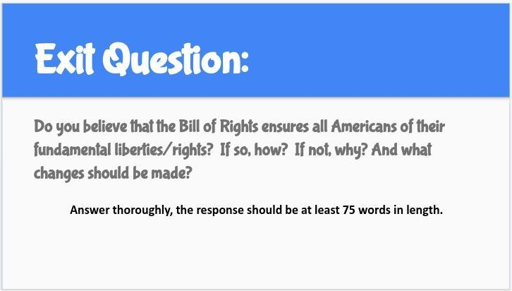 Do you believe that the Bill of Rights ensures all Americans of their fundamental-example-1