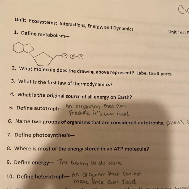 2. What molecule does the drawing above represent? Label the 3 parts.-example-1