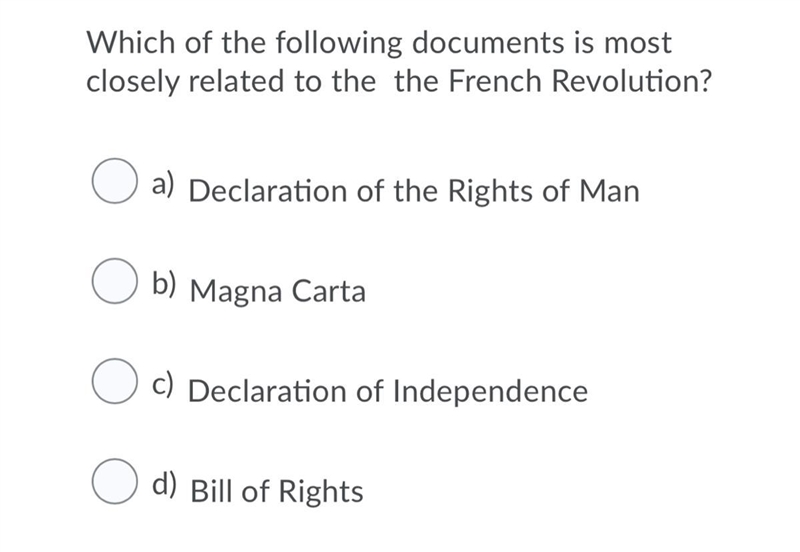 Which of the following documents is most closely related to the the French Revolution-example-1