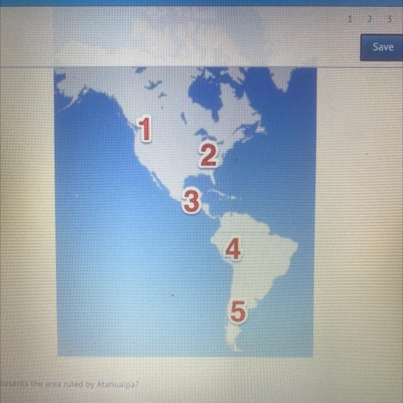 Which number represents the area ruled by Atahualpa?-example-1