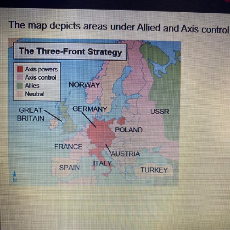 According to the map, which statement about control in Europe is true? O Most of Western-example-1