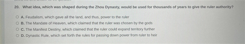 What idea which was shaped during the zhou Dynasty, would be used for thousands of-example-1