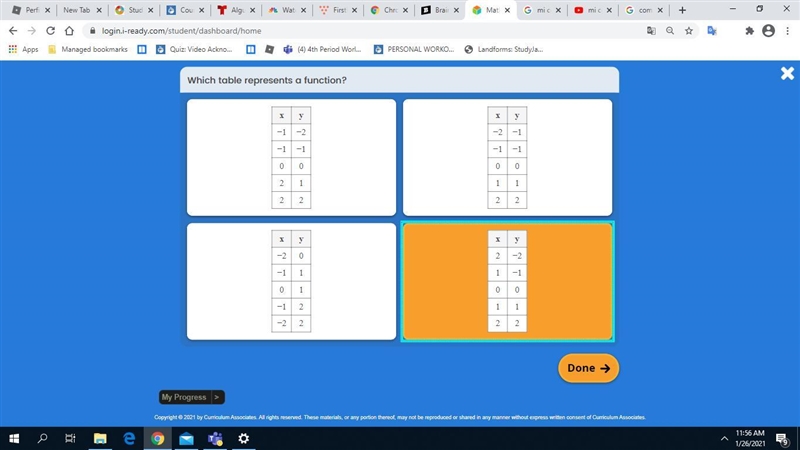 Which table represents a funccion-example-1