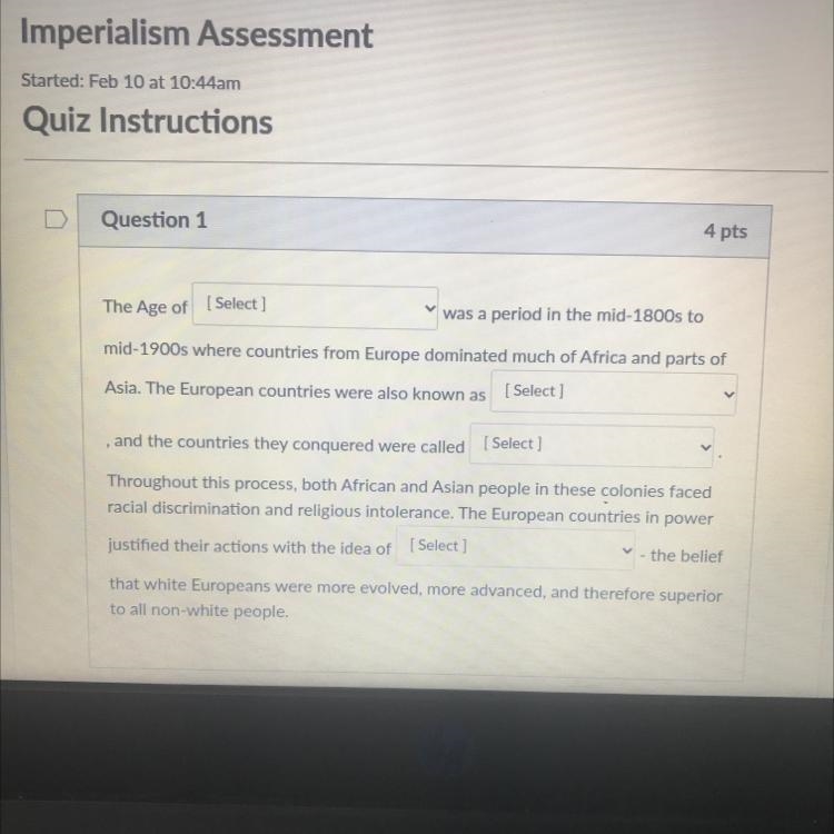 Please help me! The Answer Choices Are Colonies, Mother Countries, Imperialism, And-example-1