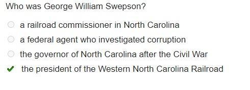 Who was George William Swepson? a railroad commissioner in North Carolina a federal-example-1