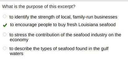 What is the purpose of this excerpt? O to identify the strength of local, family-run-example-1