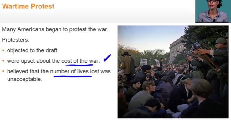 What did opponents of the Vietnam War protest? Check all that apply. -the draft -the-example-1