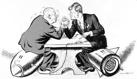 Can someone help me find 2 political cartoons about the Cuban Missile Crisis? PLEASE-example-1