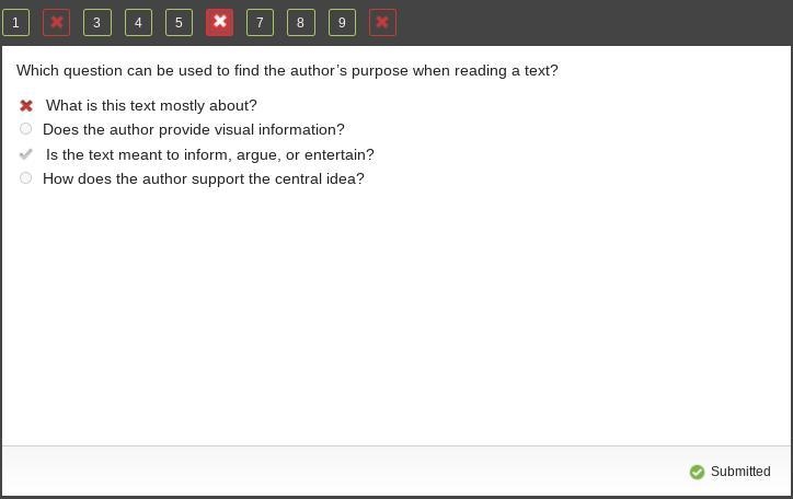 Which question can be used to find the authors purpose when reading a text?-example-1