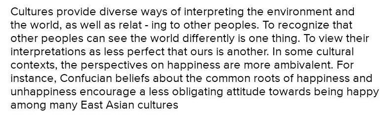 The habit of thinking of people is an essential part of their culture-example-1