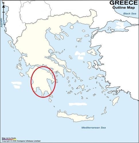 Identifying Locations of Greece Greece Which label on the map shows the location of-example-1