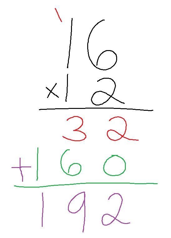 Answer this please I Ask because my teacher said don't use calculator 16×12_? answer-example-1