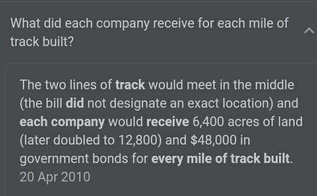 Were awarded to companies for every mile of track they built.-example-1