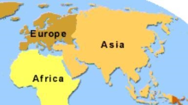 The countries identified on the map located in which two continents￼-example-1