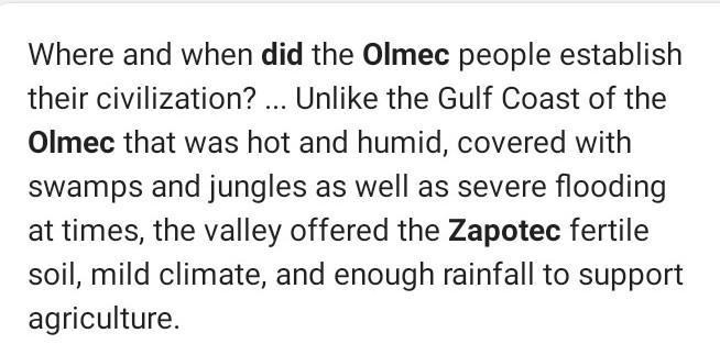 Why do you think the olmec and Zapotec civilizations developed along coastal areas-example-1