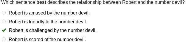 Which sentence best describes the relationship between Robert and the number devil-example-1