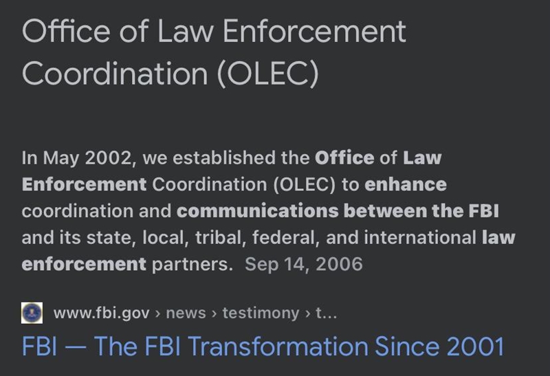 Name the office that was opened to have better communication between the FBI and other-example-1