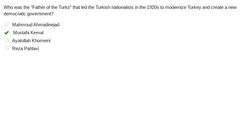 Who was the "Father of the Turks" that led the Turkish nationalists in the-example-1