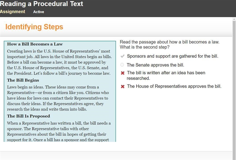 Read the passage about how a bill becomes a law. What is the second step? Sponsors-example-1