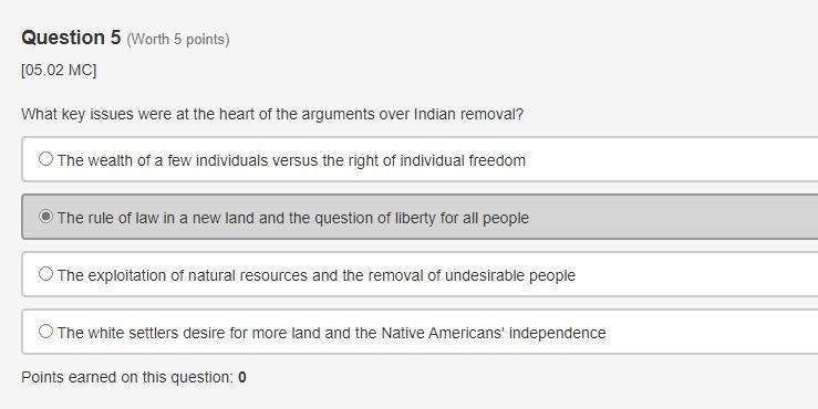 What key issues were at the heart of the arguments over the Indian Removal Act? A-example-1