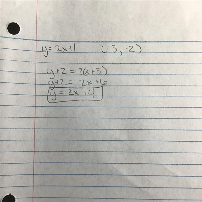 PLEASE HELP AND ILL GIVE 5$ Write the equation of the line that is parallel to the-example-1