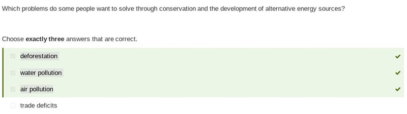 Which problems do some people want to solve through conservation and the development-example-1