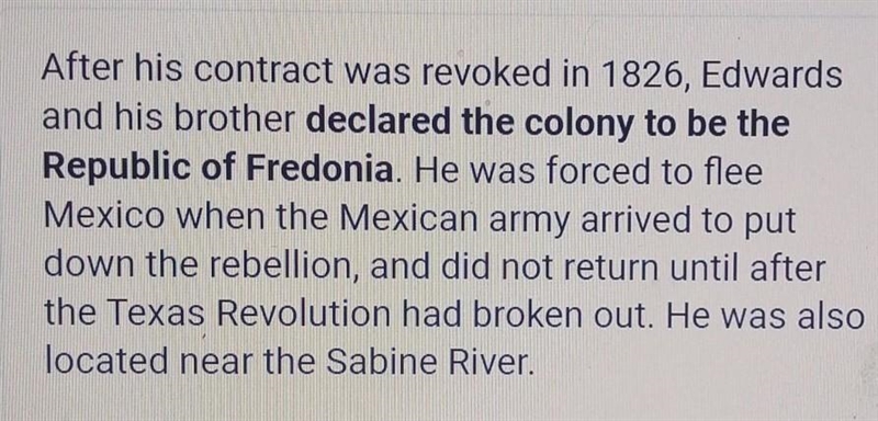 Help! A)Edwards was captured by general santa anna B) Edwards defeats general santa-example-1