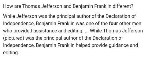 17. How were Jefferson, Franklin and Adams different?-example-1