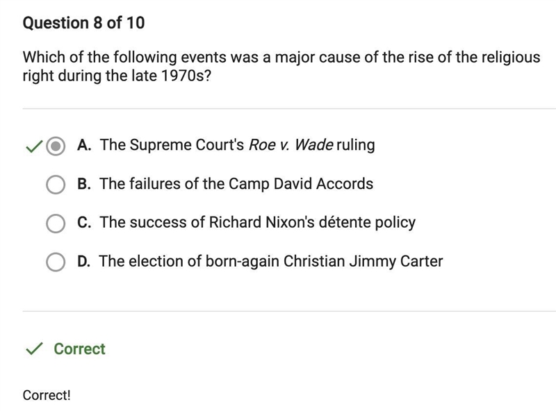 Which of the following events was a major cause of the rise of the religious right-example-1