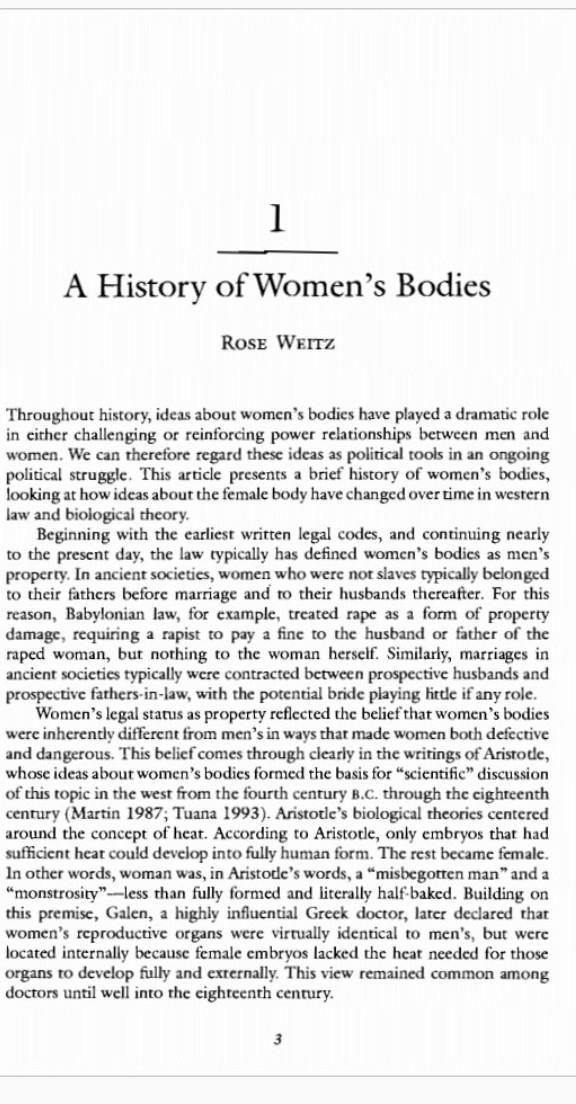 A history of women’s bodies summary of rose weitz-example-1