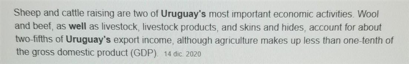 What is well developed in Uruguay? education government religion agriculture-example-1