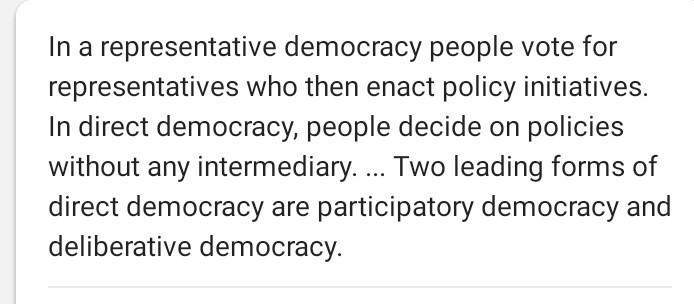 How are direct and representative democracy different?-example-1