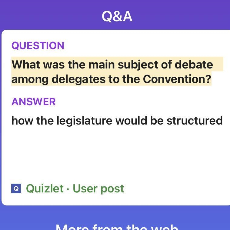 What was the main subject of debate among delegates to the Convention? Plz help I-example-1