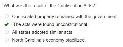 What was the result of the Confiscation Acts? Confiscated property remained with the-example-1