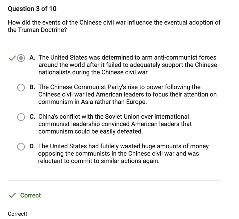 How did the events of the Chinese civil war influence the eventual adoption of the-example-1